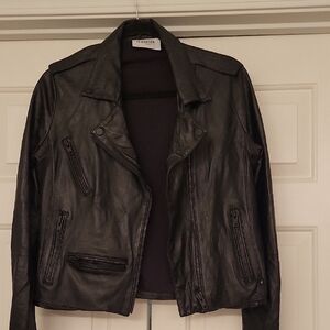 Federation Black Moto Leather Jacket Small